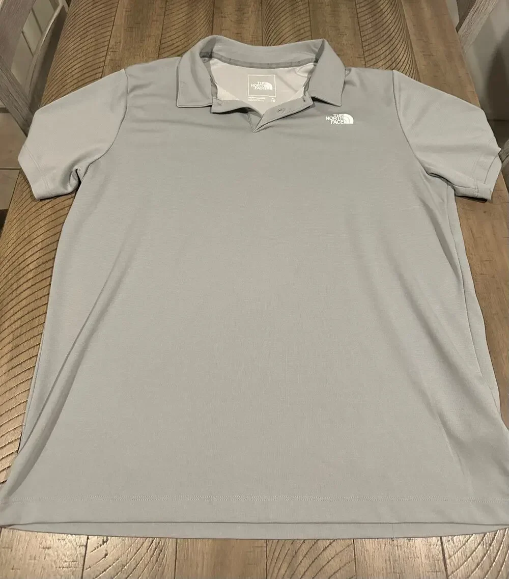 The North Face Men's Gray FlashDry Athletic Golf Polo SS Shirt Size XL